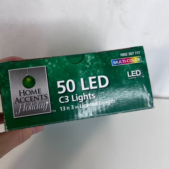 Home Accents Holiday 50 LED C3 Lights Multi Color Indoor Outdoor NEW 13ft 3" - Picture 5 of 6